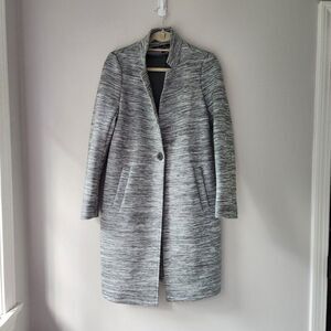 KENNETH COLE Long Coat | Stand Collar | Single Button | Fly Away Style | Small
